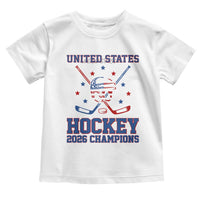 Hockey Champions 2026 Toddler T Shirt Patriotic Ice Hockey Fan