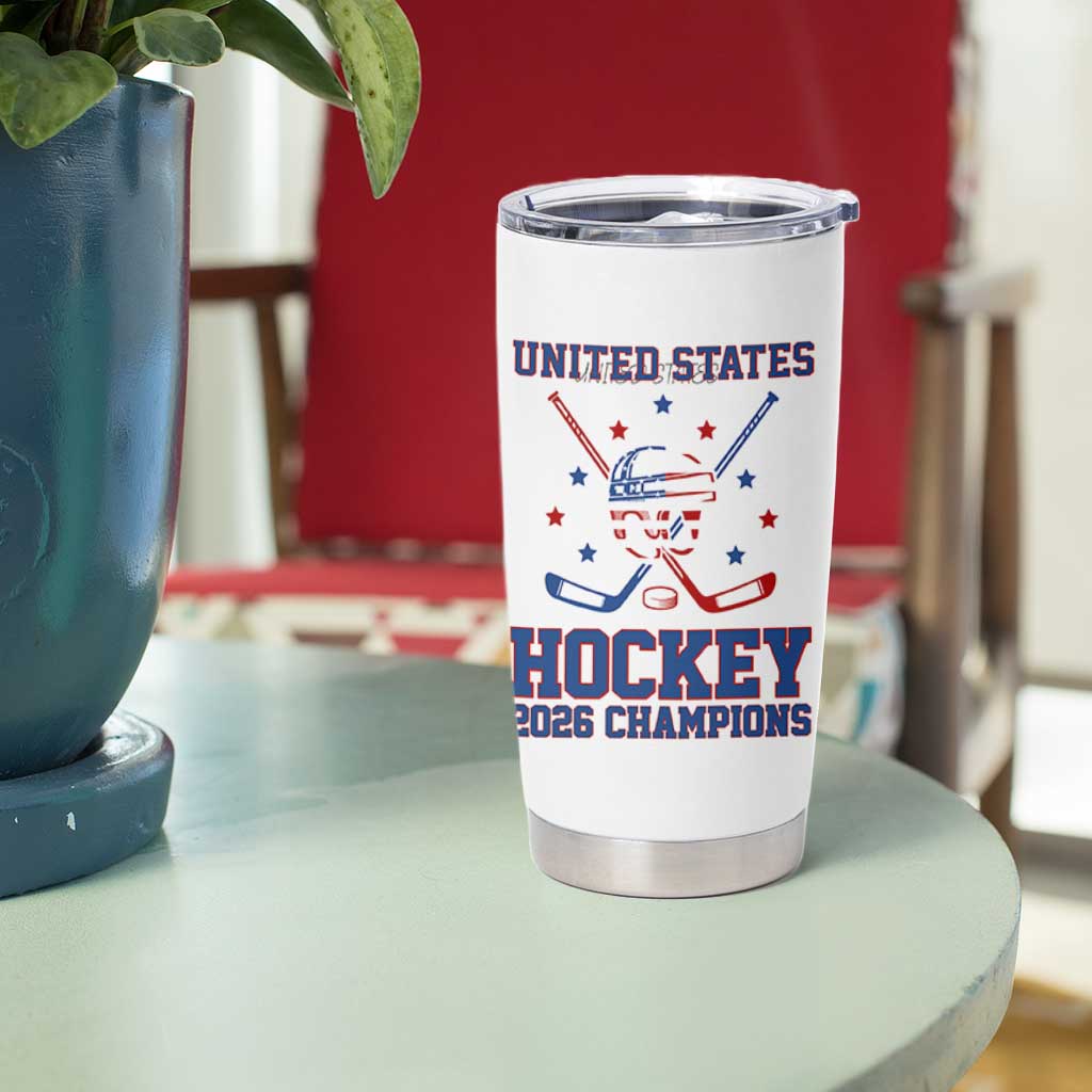 Hockey Champions 2026 Tumbler Cup Patriotic Ice Hockey Fan