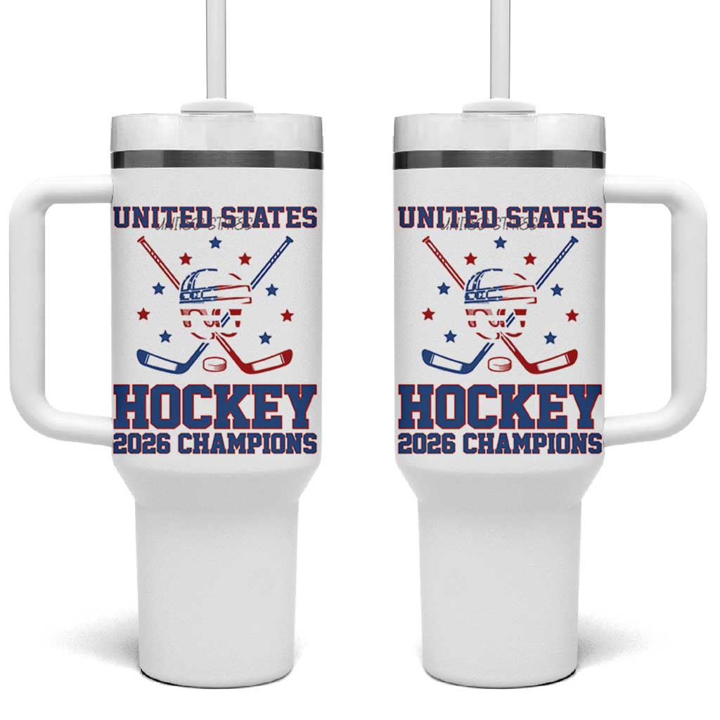 Hockey Champions 2026 Tumbler With Handle Patriotic Ice Hockey Fan