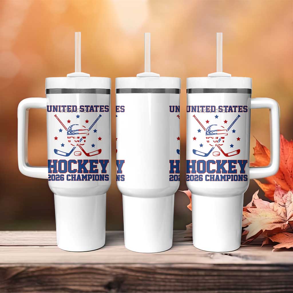 Hockey Champions 2026 Tumbler With Handle Patriotic Ice Hockey Fan