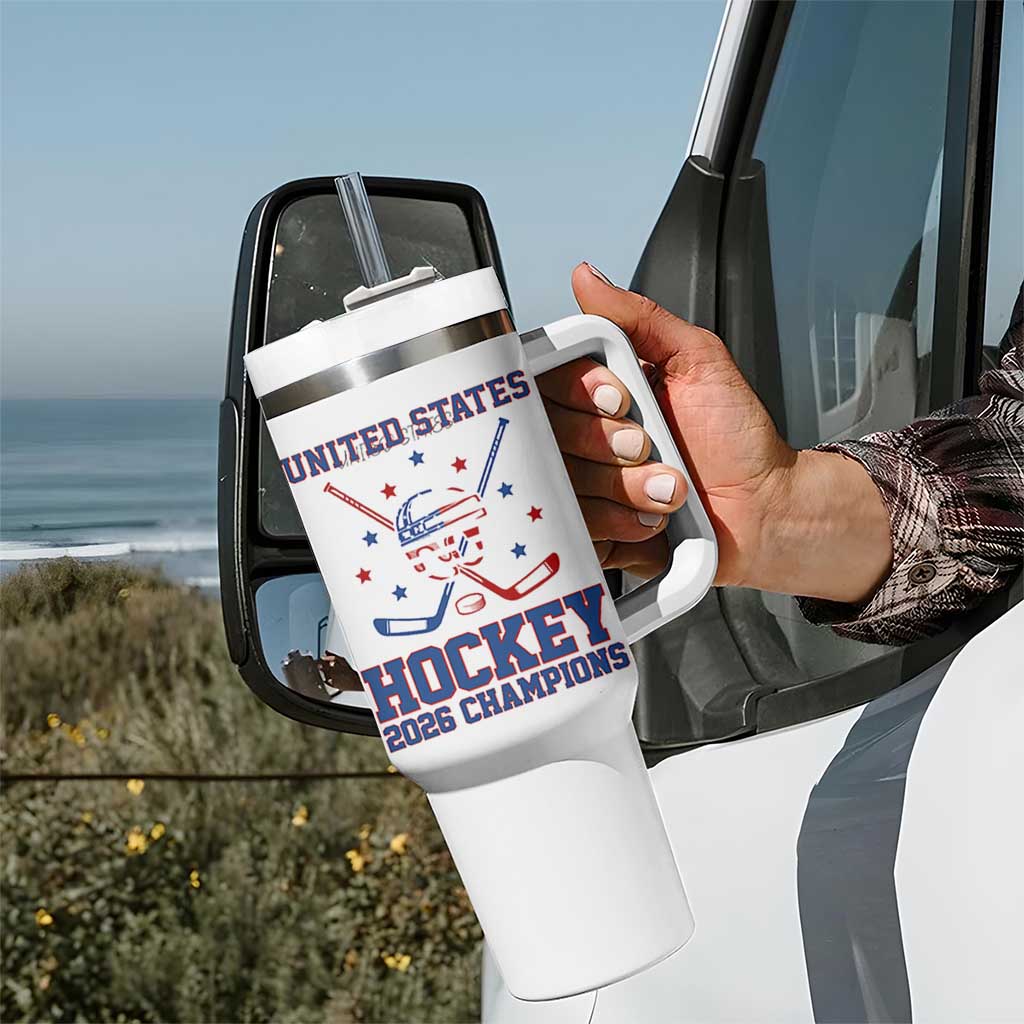 Hockey Champions 2026 Tumbler With Handle Patriotic Ice Hockey Fan