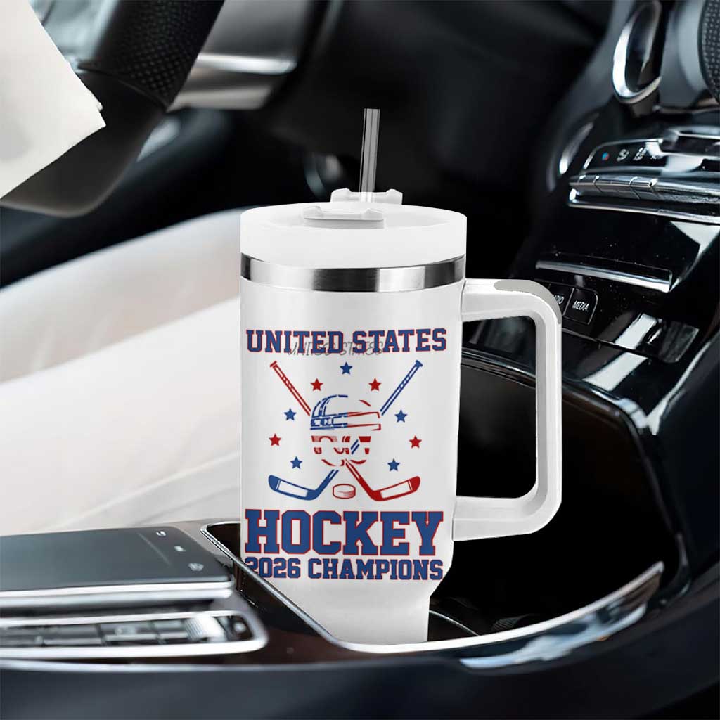 Hockey Champions 2026 Tumbler With Handle Patriotic Ice Hockey Fan