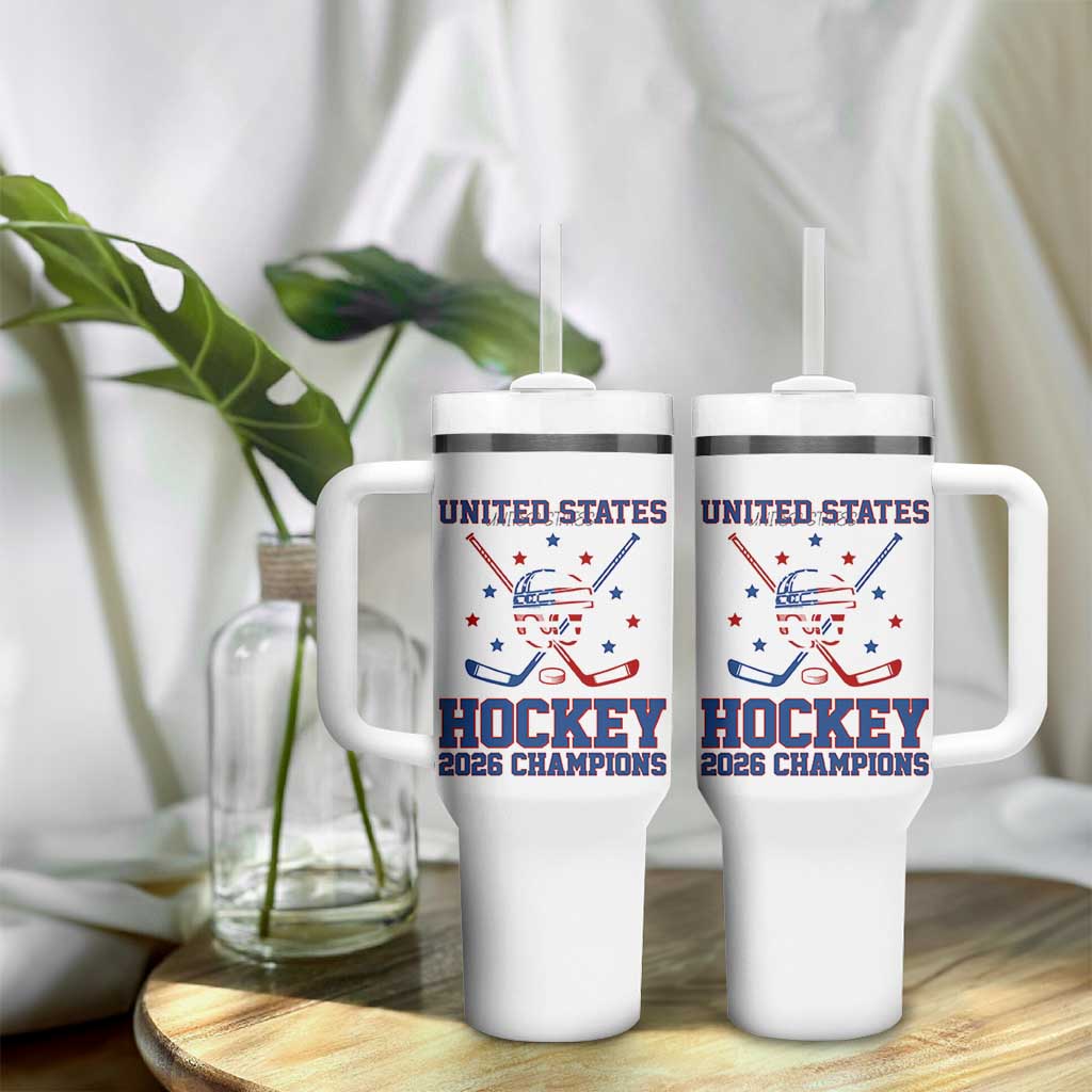 Hockey Champions 2026 Tumbler With Handle Patriotic Ice Hockey Fan