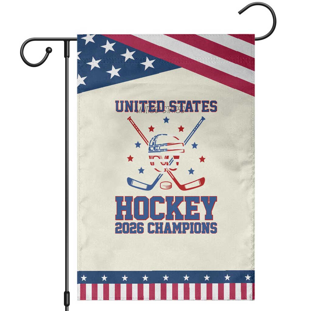 Hockey Champions 2026 Patriotic Garden Flag Ice Hockey Fan