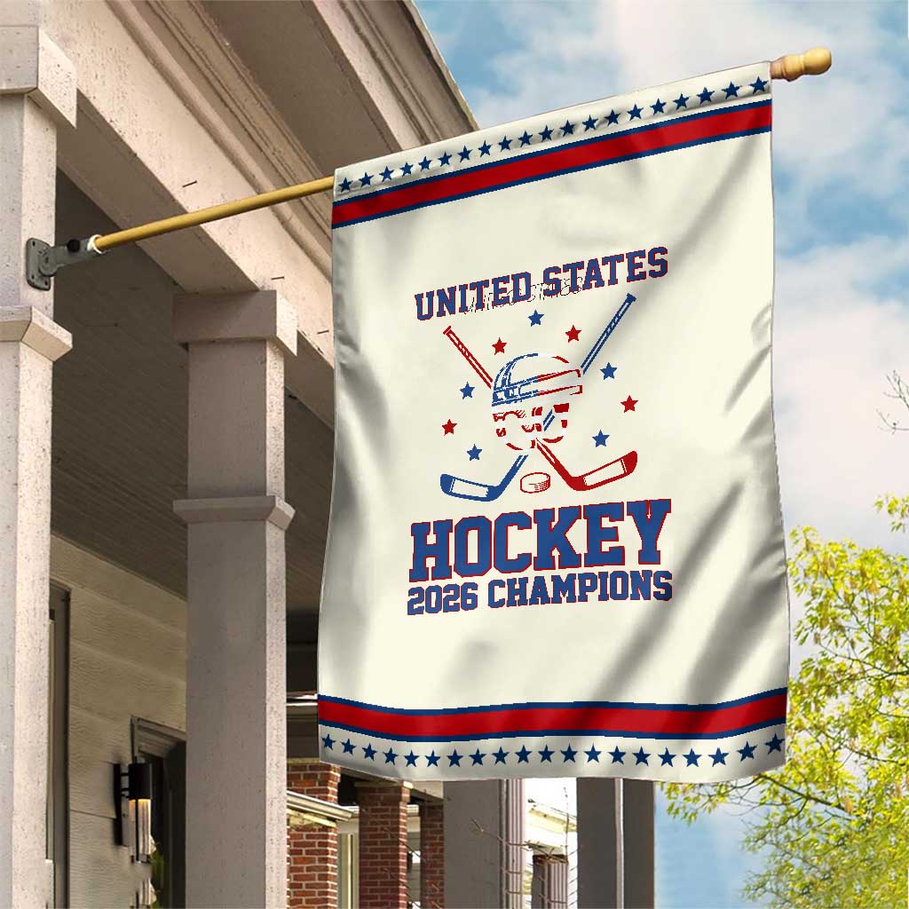 Hockey Champions 2026 Patriotic Garden Flag Ice Hockey Fan