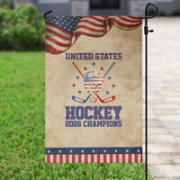 Hockey Champions 2026 Patriotic Garden Flag Ice Hockey Fan
