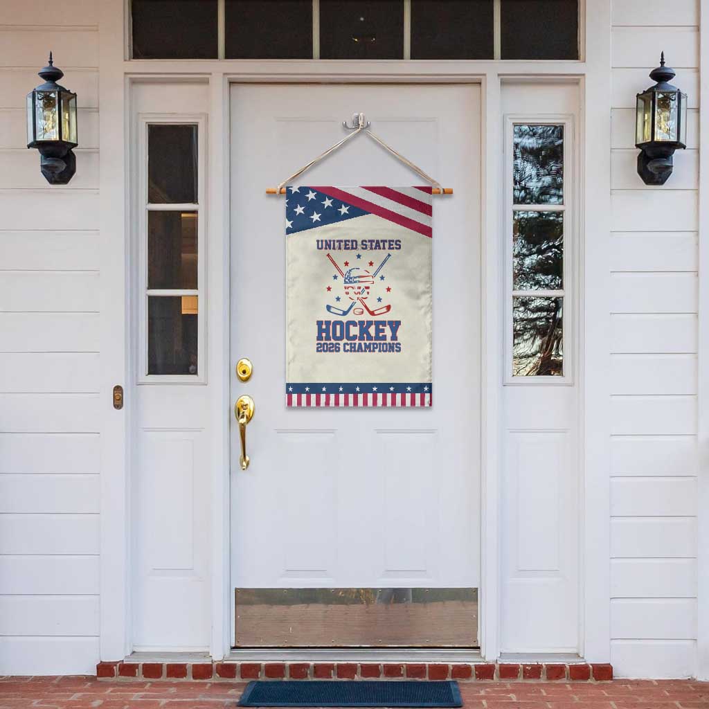 Hockey Champions 2026 Patriotic Garden Flag Ice Hockey Fan