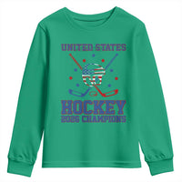Hockey Champions 2026 Youth Sweatshirt Patriotic Ice Hockey Fan