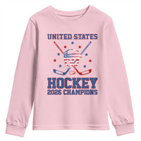 Hockey Champions 2026 Youth Sweatshirt Patriotic Ice Hockey Fan