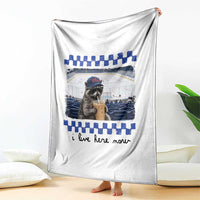 Hockey Mom Raccoon Iced Coffee Throw Blanket I Live Here Now