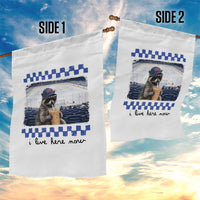 Hockey Mom Raccoon Iced Coffee Garden Flag I Live Here Now