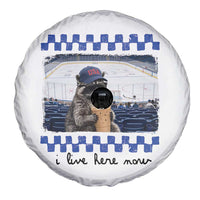 Hockey Mom Raccoon Iced Coffee Spare Tire Cover I Live Here Now