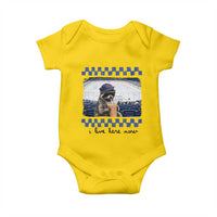 Hockey Mom Raccoon Iced Coffee Baby Onesie I Live Here Now