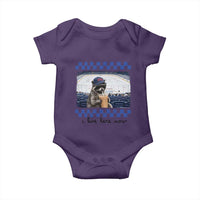 Hockey Mom Raccoon Iced Coffee Baby Onesie I Live Here Now