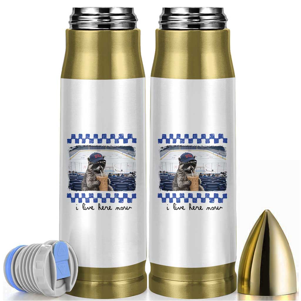 Hockey Mom Raccoon Iced Coffee Bullet Tumbler I Live Here Now