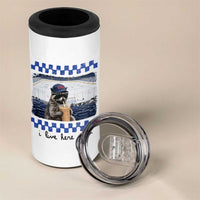 Hockey Mom Raccoon Iced Coffee 4 in 1 Can Cooler Tumbler I Live Here Now