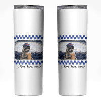 Hockey Mom Raccoon Iced Coffee Skinny Tumbler I Live Here Now
