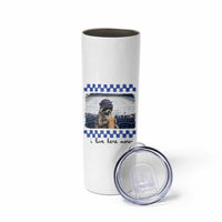 Hockey Mom Raccoon Iced Coffee Skinny Tumbler I Live Here Now