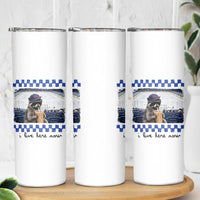 Hockey Mom Raccoon Iced Coffee Skinny Tumbler I Live Here Now