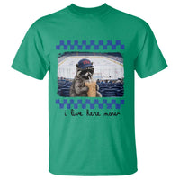 Hockey Mom Raccoon Iced Coffee T Shirt I Live Here Now