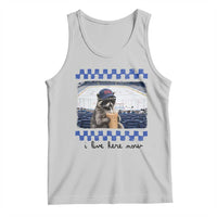 Hockey Mom Raccoon Iced Coffee Tank Top I Live Here Now