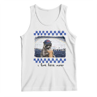 Hockey Mom Raccoon Iced Coffee Tank Top I Live Here Now
