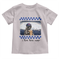 Hockey Mom Raccoon Iced Coffee Toddler T Shirt I Live Here Now