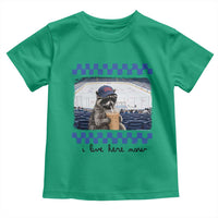 Hockey Mom Raccoon Iced Coffee Toddler T Shirt I Live Here Now
