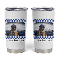 Hockey Mom Raccoon Iced Coffee Tumbler Cup I Live Here Now