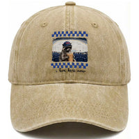 Hockey Mom Raccoon Iced Coffee Washed Cotton Baseball Cap I Live Here Now