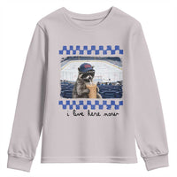 Hockey Mom Raccoon Iced Coffee Youth Sweatshirt I Live Here Now