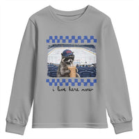 Hockey Mom Raccoon Iced Coffee Youth Sweatshirt I Live Here Now