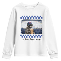 Hockey Mom Raccoon Iced Coffee Youth Sweatshirt I Live Here Now