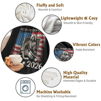 250 Years Faith and Freedom Christian Throw Blanket Jesus Hockey Player 4th of July American Flag
