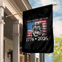 250 Years Faith and Freedom Christian Garden Flag Jesus Hockey Player 4th of July American Flag
