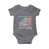 250 Years Faith and Freedom Christian Baby Onesie Jesus Hockey Player 4th of July American Flag