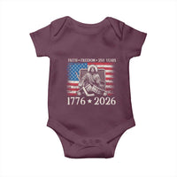 250 Years Faith and Freedom Christian Baby Onesie Jesus Hockey Player 4th of July American Flag