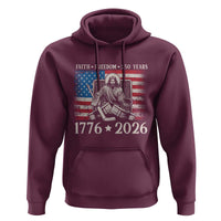 250 Years Faith and Freedom Christian Hoodie Jesus Hockey Player 4th of July American Flag