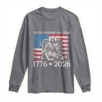 250 Years Faith and Freedom Christian Long Sleeve Shirt Jesus Hockey Player 4th of July American Flag
