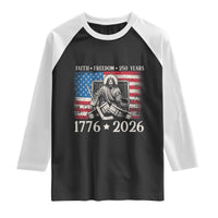 250 Years Faith and Freedom Christian Raglan Shirt Jesus Hockey Player 4th of July American Flag