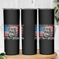 250 Years Faith and Freedom Christian Skinny Tumbler Jesus Hockey Player 4th of July American Flag