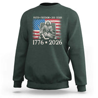 250 Years Faith and Freedom Christian Sweatshirt Jesus Hockey Player 4th of July American Flag