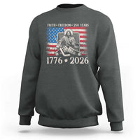 250 Years Faith and Freedom Christian Sweatshirt Jesus Hockey Player 4th of July American Flag