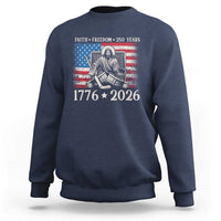 250 Years Faith and Freedom Christian Sweatshirt Jesus Hockey Player 4th of July American Flag