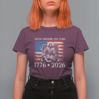 250 Years Faith and Freedom Christian T Shirt For Women Jesus Hockey Player 4th of July American Flag