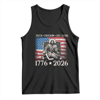 250 Years Faith and Freedom Christian Tank Top Jesus Hockey Player 4th of July American Flag