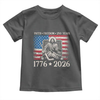 250 Years Faith and Freedom Christian Toddler T Shirt Jesus Hockey Player 4th of July American Flag