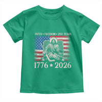 250 Years Faith and Freedom Christian Toddler T Shirt Jesus Hockey Player 4th of July American Flag