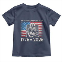 250 Years Faith and Freedom Christian Toddler T Shirt Jesus Hockey Player 4th of July American Flag