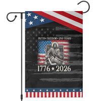 250 Years Faith and Freedom Christian Patriotic Garden Flag Jesus Hockey Player 4th of July American Flag